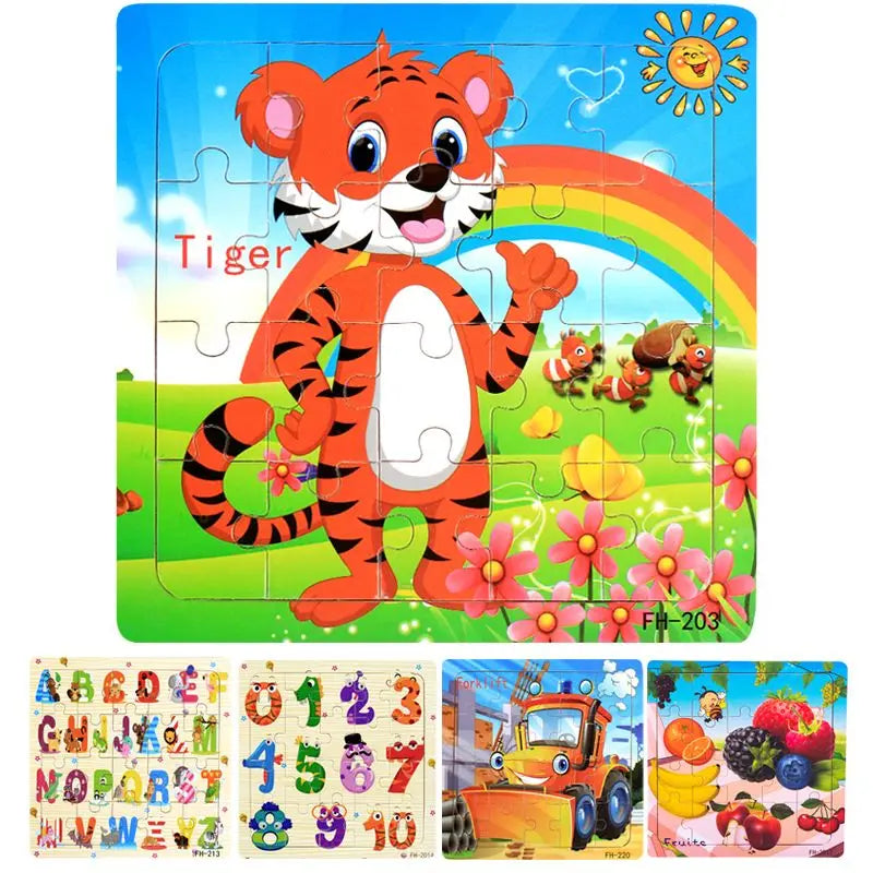 Enkla pussel med djurtema (för barn)