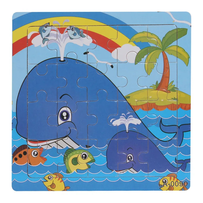 Enkla pussel med djurtema (för barn)