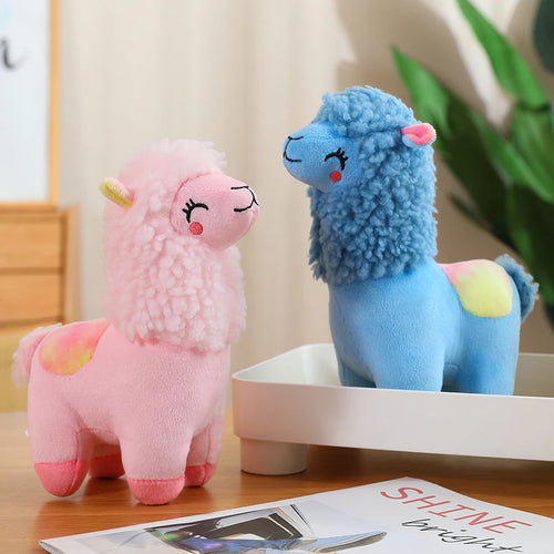 Alpackor i olika färger