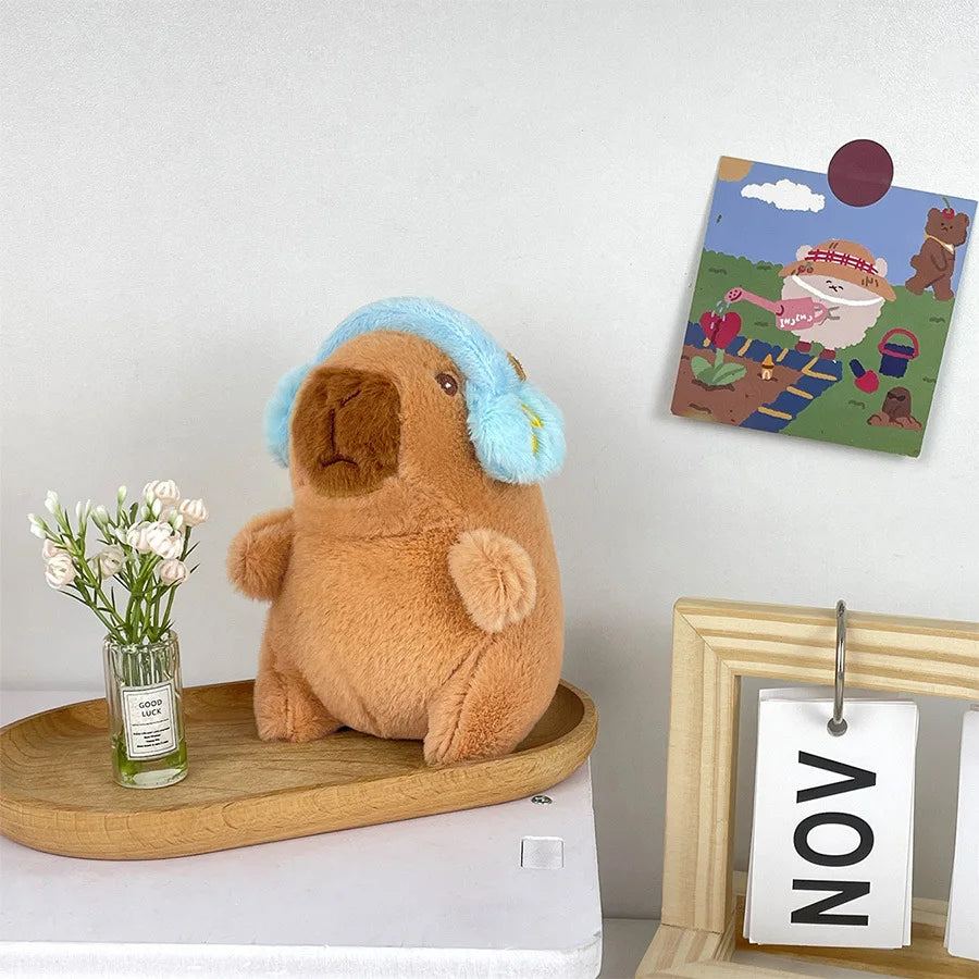 Söta Kapybaras med hörlurar