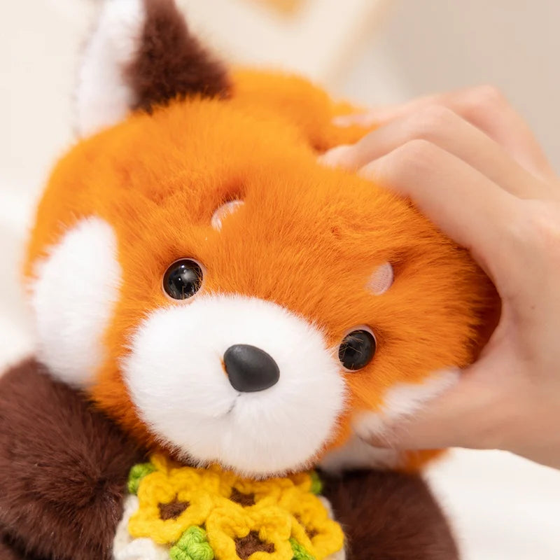 Röd Panda med blommor