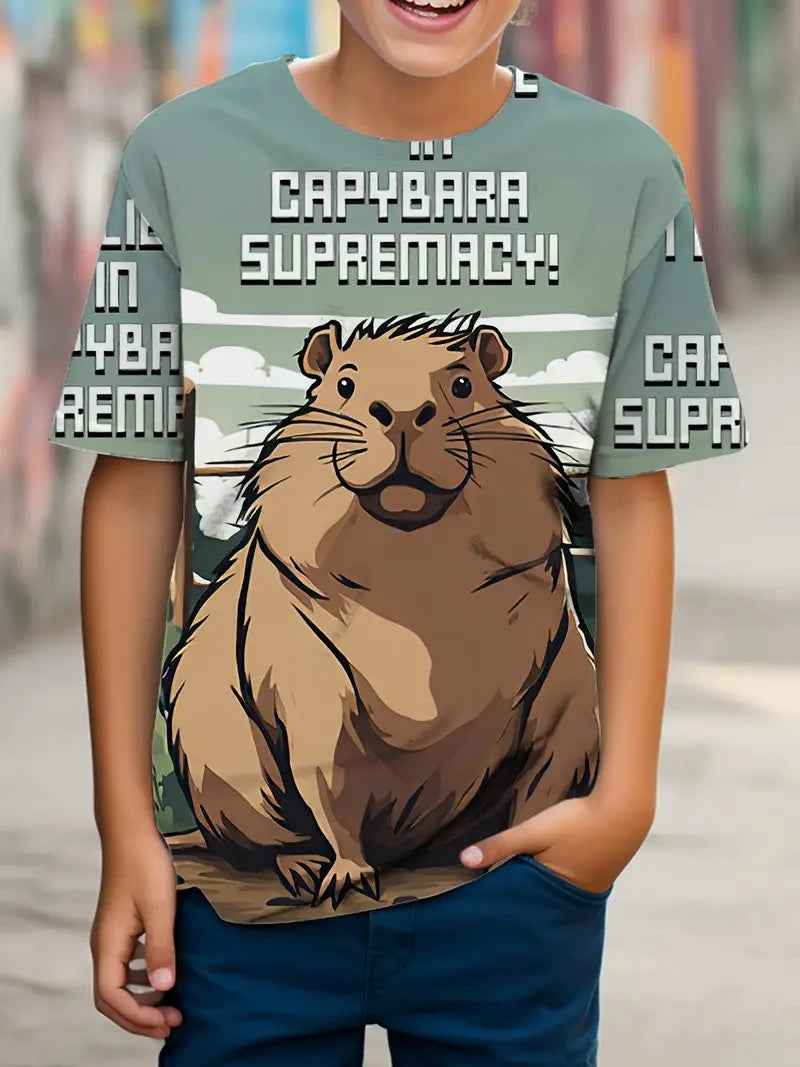 Kapybara T-shirts med 3D tryck