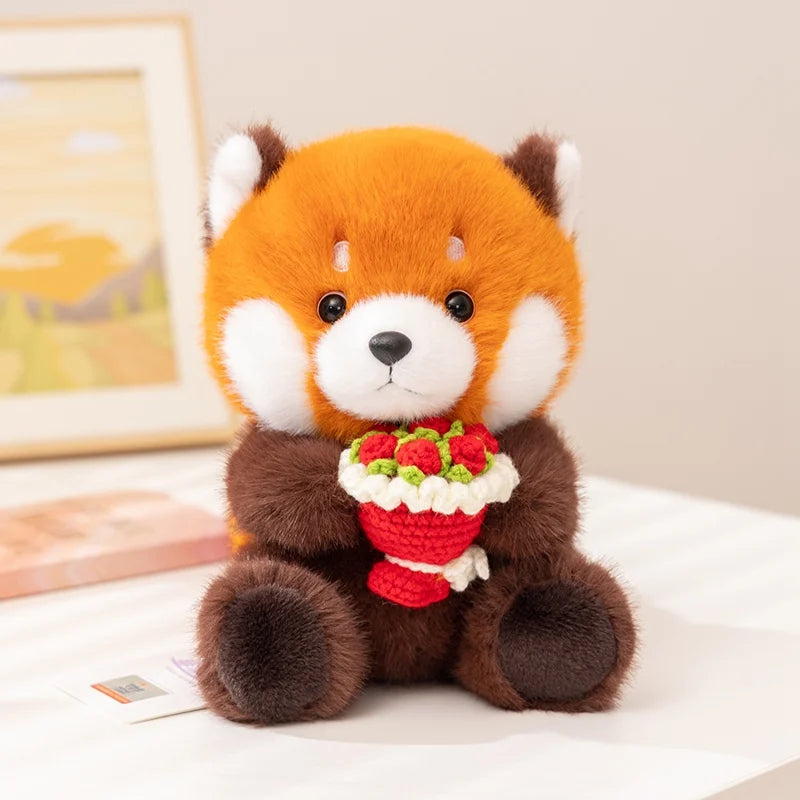 Röd Panda med blommor