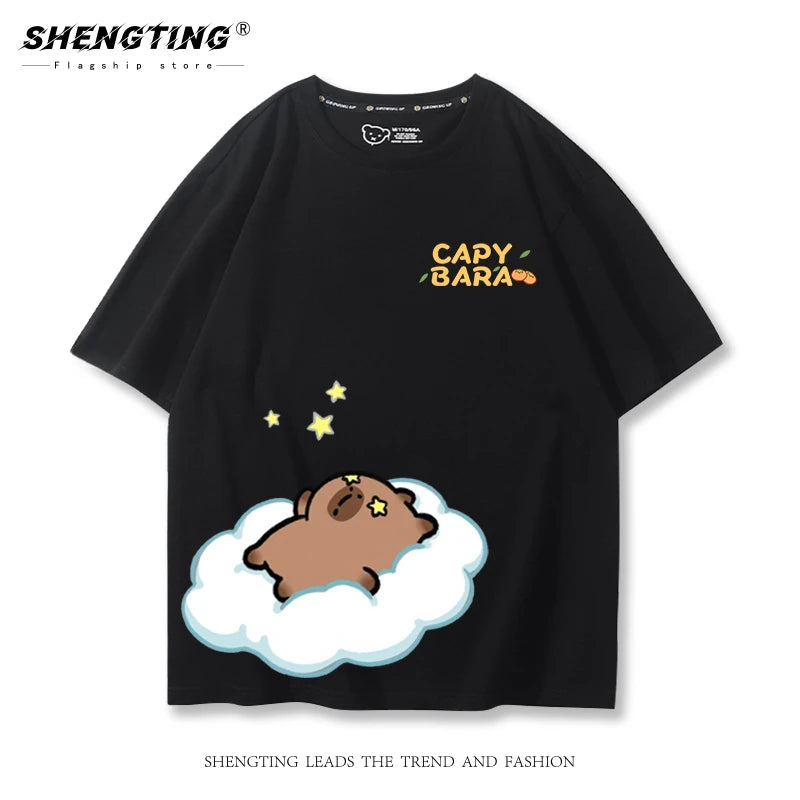 Kapybara, T-Shirt (Gul, svart, vit)