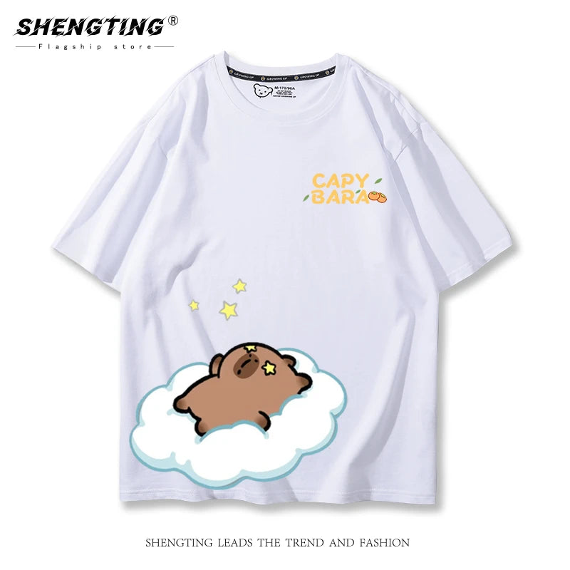 Kapybara, T-Shirt (Gul, svart, vit)