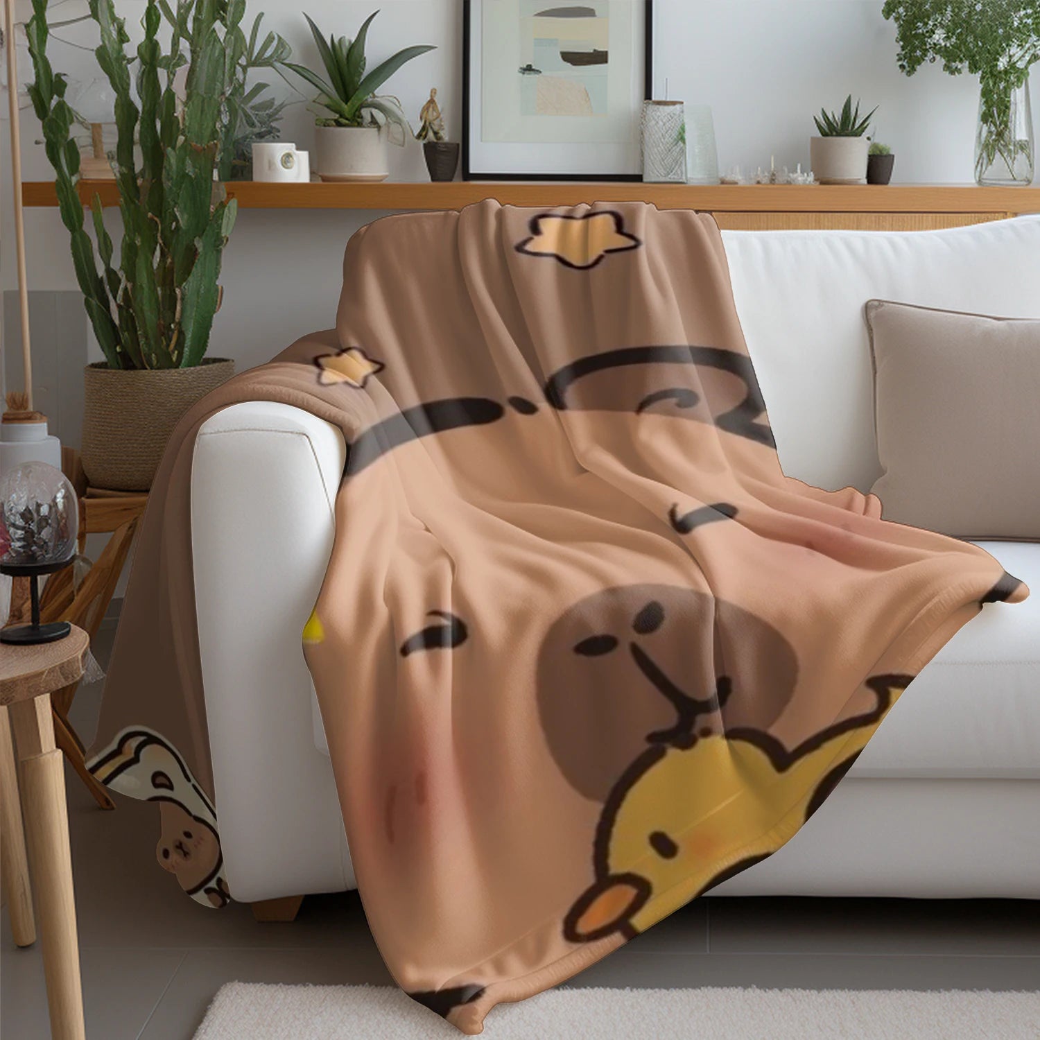 Stor filt med kapybara + anka