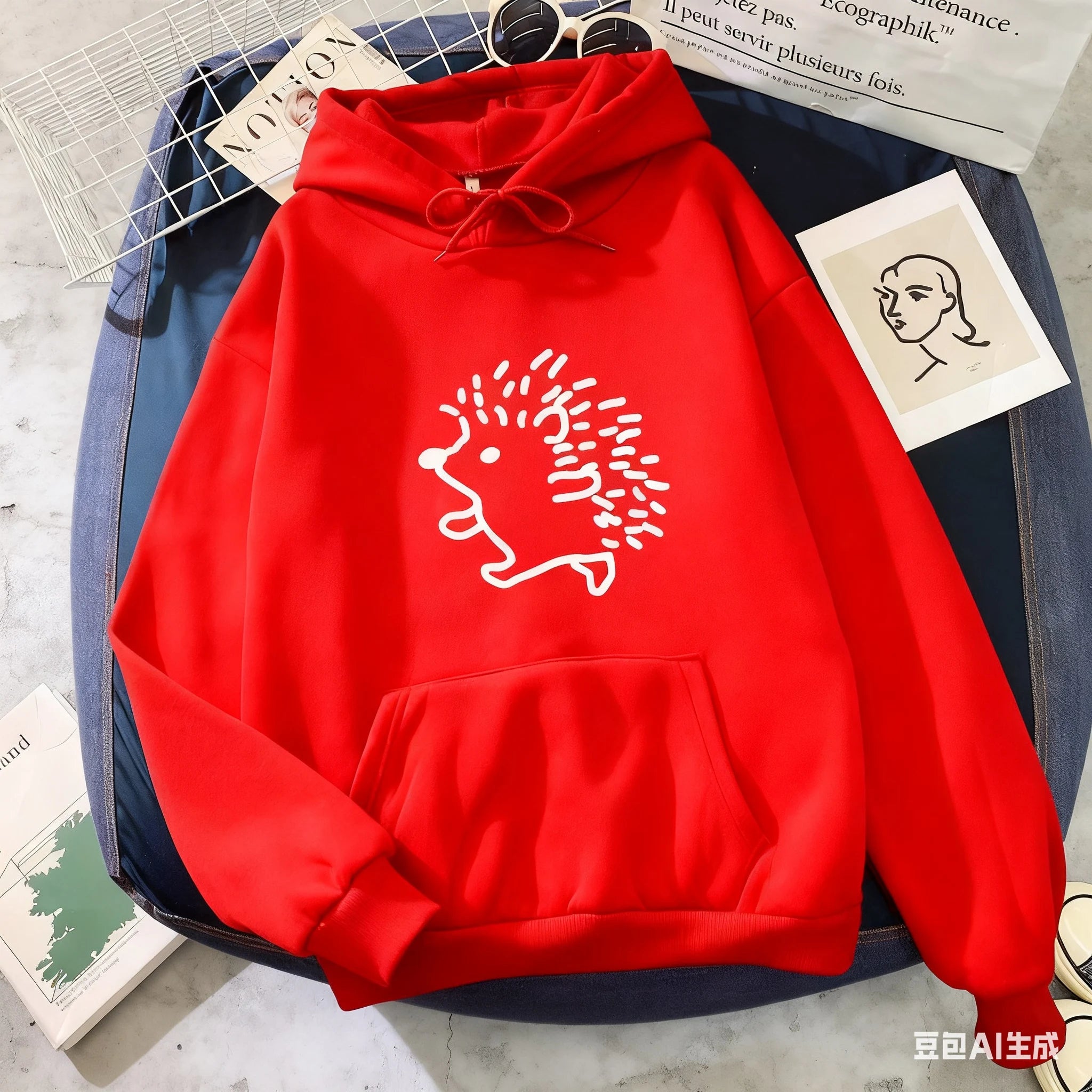 Hoodie, tecknad igelkott