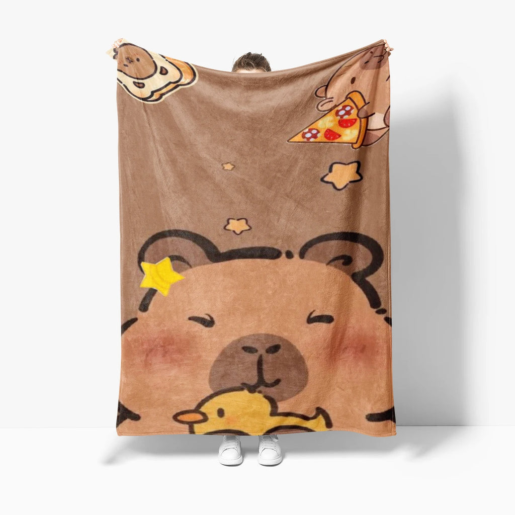 Stor filt med kapybara + anka