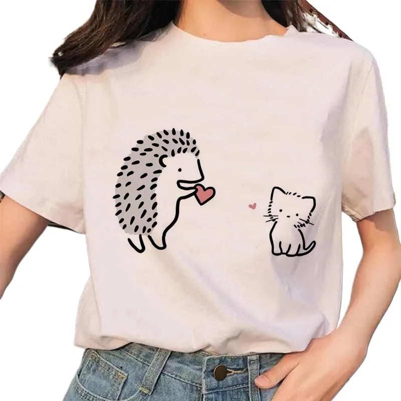 Igelkott + Katt = Hjärta (T-Shirt)