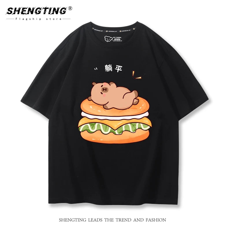 Kapybara, T-Shirt (Gul, svart, vit)