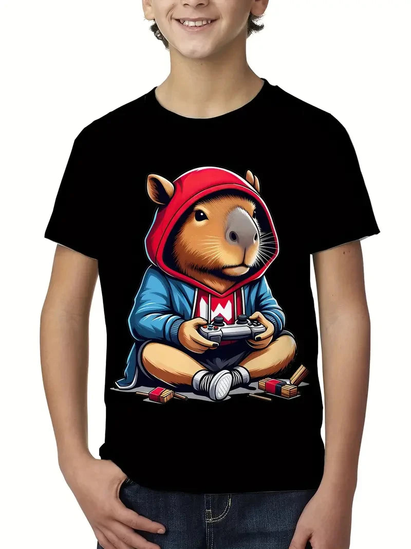 Kapybara T-shirts med 3D tryck