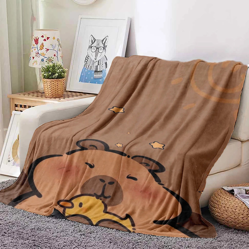 Stor filt med kapybara + anka