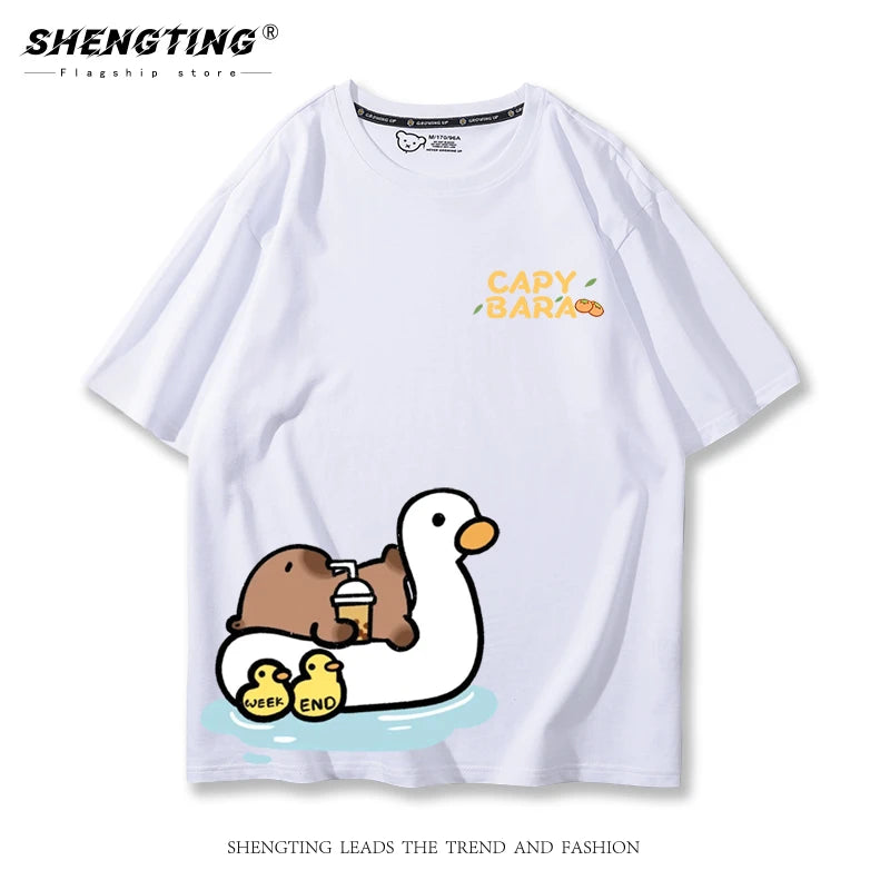 Kapybara, T-Shirt (Gul, svart, vit)