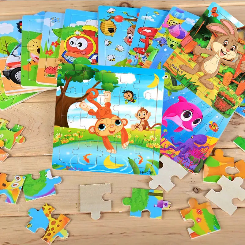 Enkla pussel med djurtema (för barn)