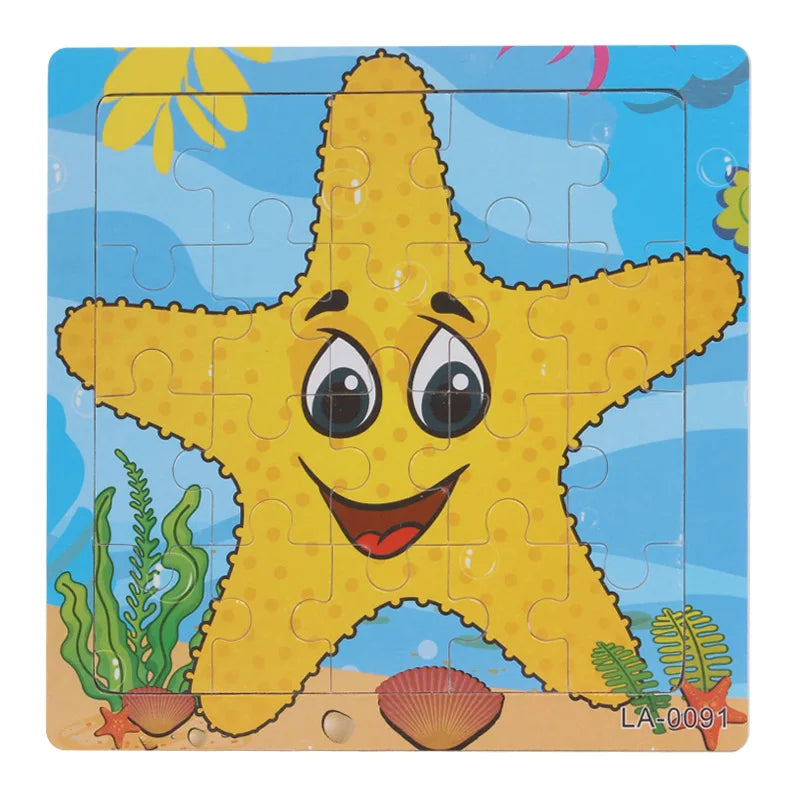 Enkla pussel med djurtema (för barn)