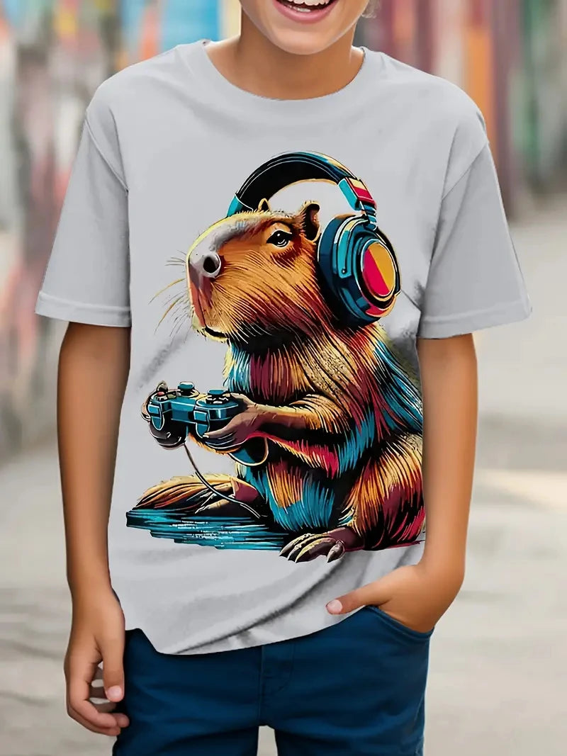 Kapybara T-shirts med 3D tryck