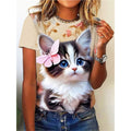 Katt, T-Shirt (3D tryck)