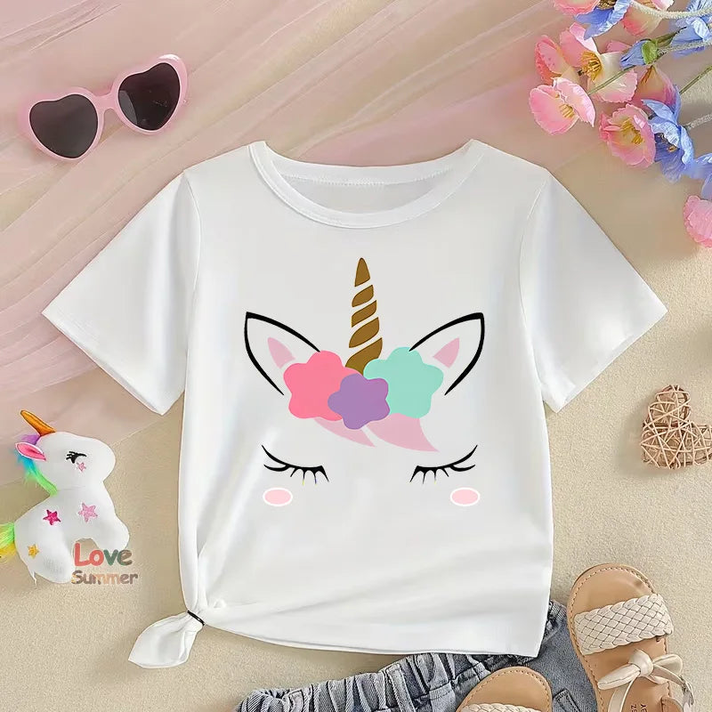 T-shirt med Enhörning (Barnstorlekar)