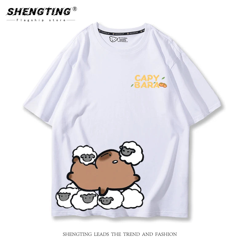 Kapybara, T-Shirt (Gul, svart, vit)