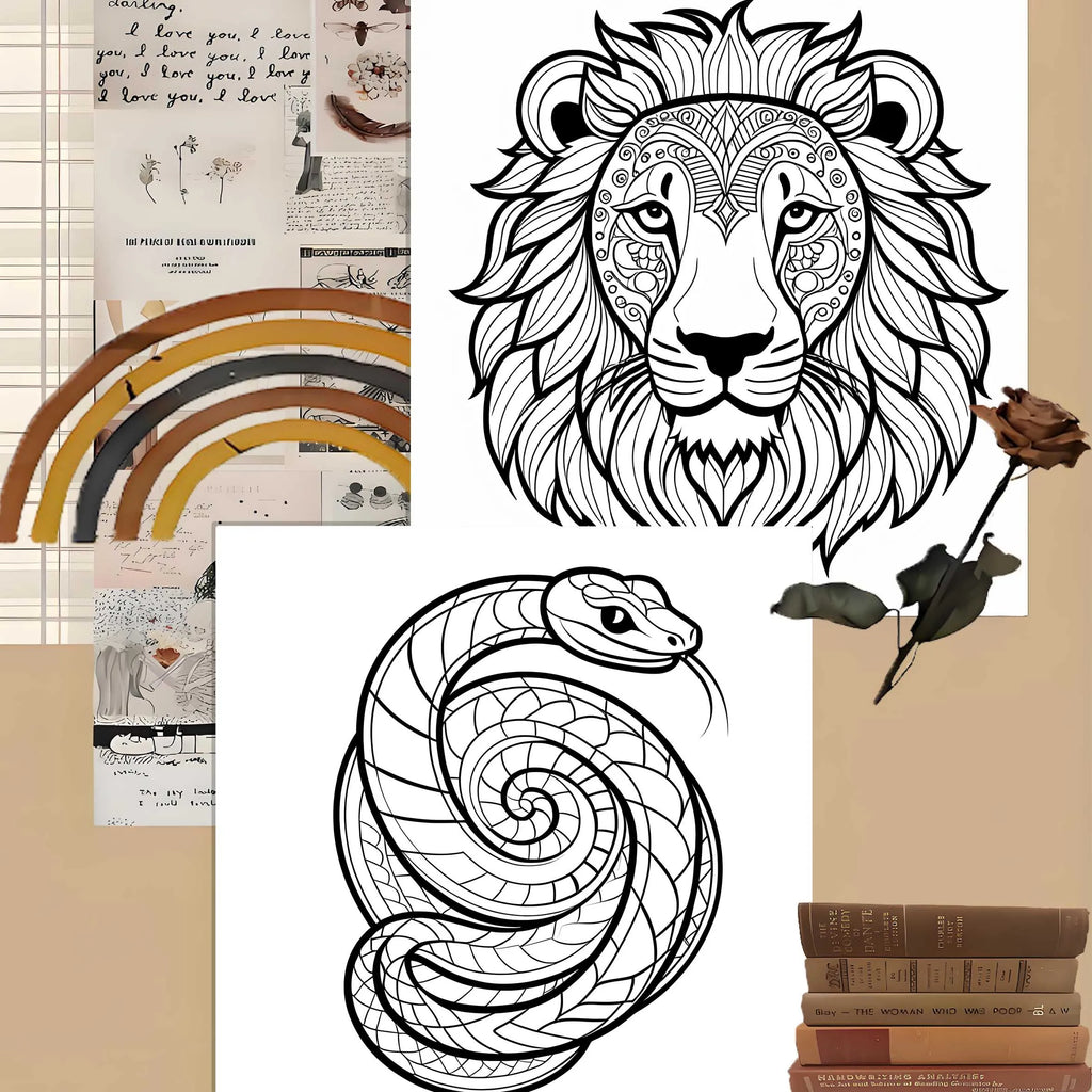 Avancerad målarbok - Mandala Animals