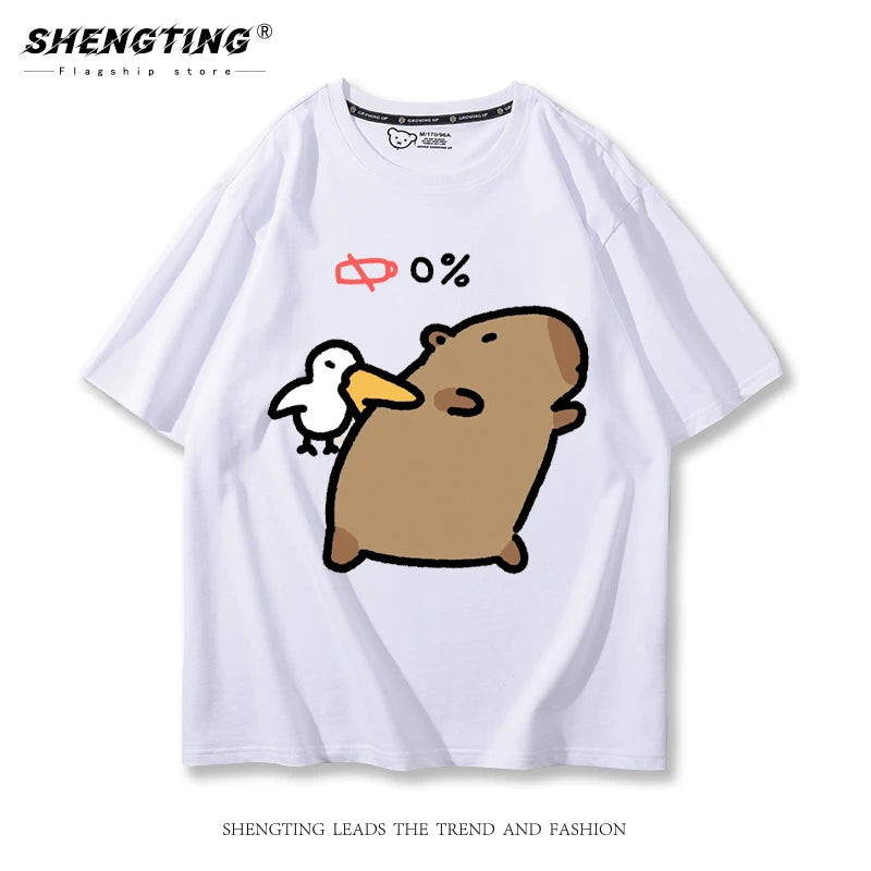 Kapybara, T-Shirt (Gul, svart, vit)