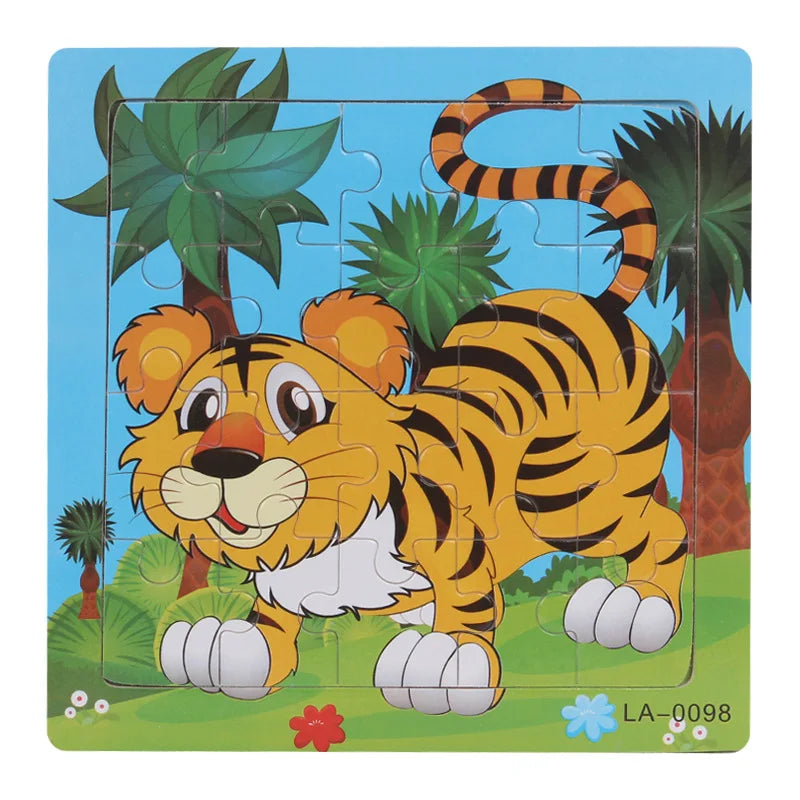 Enkla pussel med djurtema (för barn)