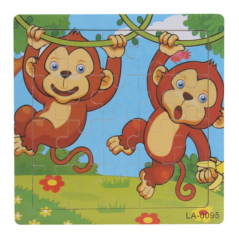 Enkla pussel med djurtema (för barn)