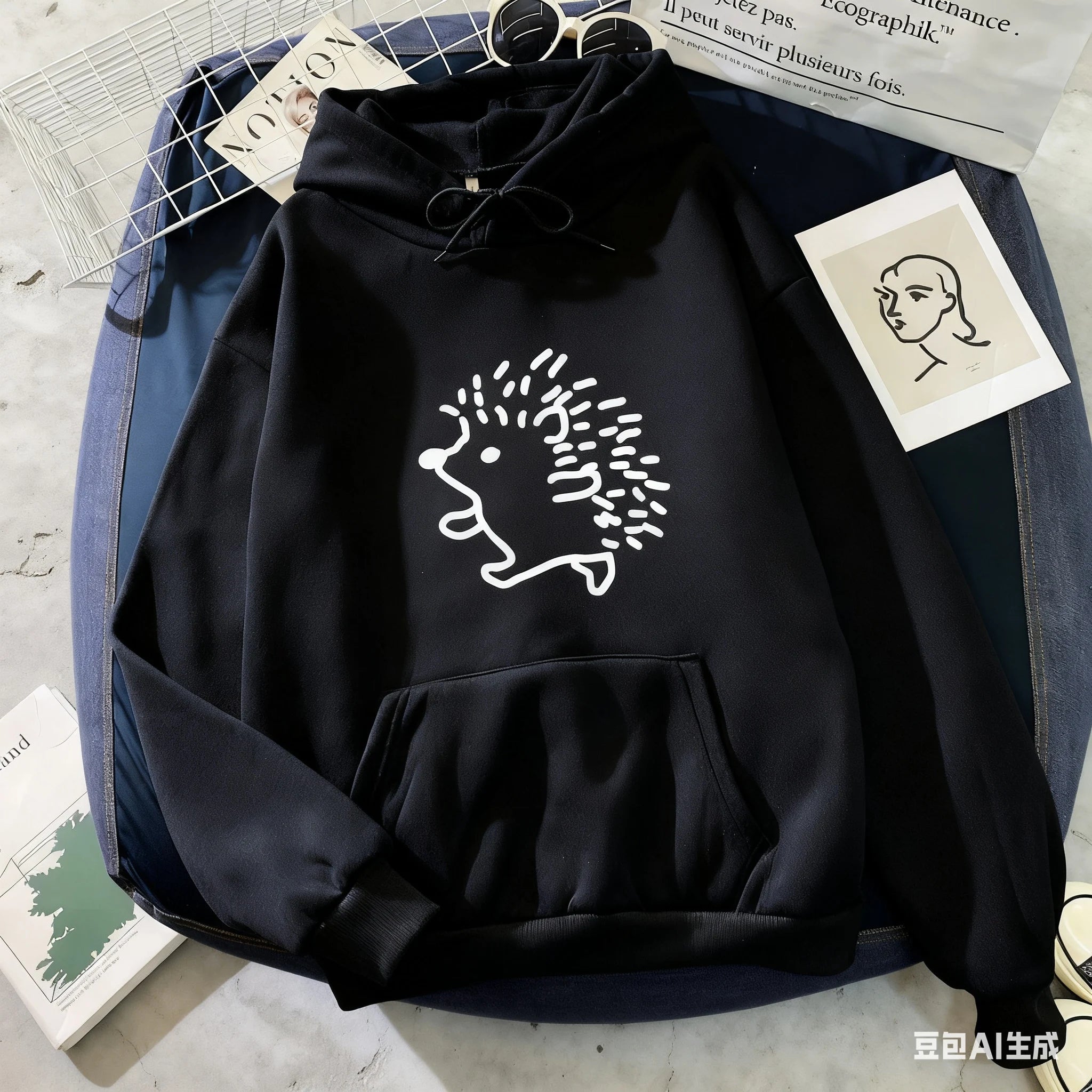 Hoodie, tecknad igelkott